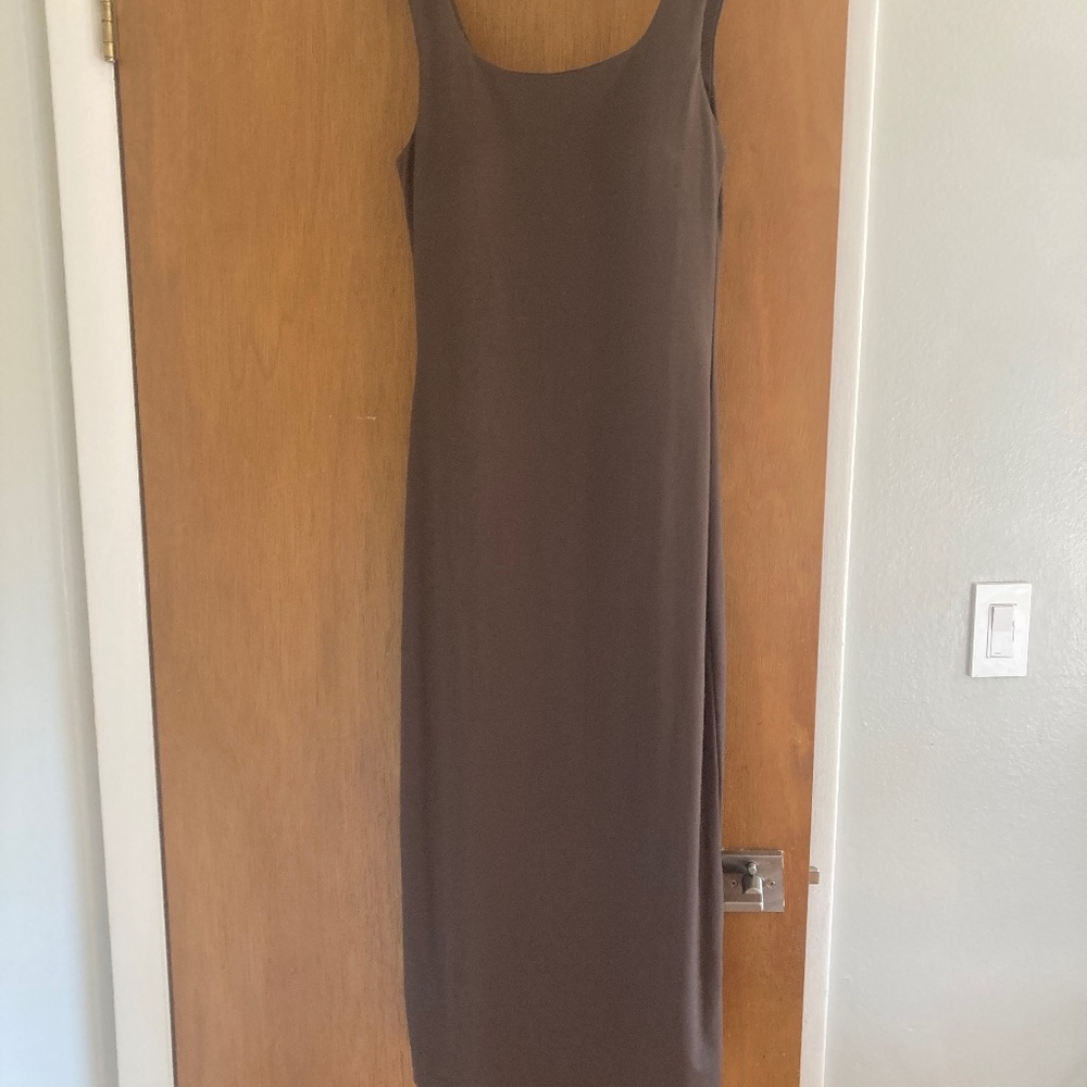 OGL - Dark Brown Square Neckline Midi Dress NWT